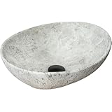 VBChome Waschbecken Stone 41 x 35 x 15 cm Kleine Keramik Oval Waschtisch Handwaschbecken...