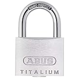 ABUS Vorhängeschloss Titalium 64TI/45 - Kellerschloss mit Schlosskörper aus Spezial-Aluminium -...