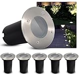 SSC-LUXon 6er Set Bodeneinbaustrahler KALPA silber 230V IP67 regenfest, trittfest &...