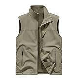 Generisch Herren Fleeceweste Outdoor Leichte Armellose Jacke Winddichte Warm Arbeitsweste mit...
