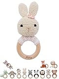 wunderwunsch® - Personalisierter Beißring Baby - Niedlicher Greifling für Baby's ab 0 Monate -...