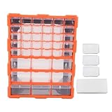 Aufbewahrungsschrank aus Kunststoff mit 39 Schubladen und transparenten Fächern, wandmontierbar...