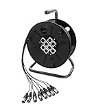 Pronomic 8/0 XLR 8-Kanal Stage Multicore auf Kabeltrommel 15m Länge (Bühnenmulticore, 8 XLR Sends,...