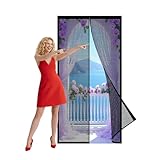 Fliegengitter Balkontür Magnet 152 x 226 cm Klebemontage Ohne Bohren Fliegengittertür...