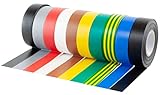 Gocableties - Isolierband Farbig Set - 19 mm x 20 m - strapazierfähiges, selbstklebendes...
