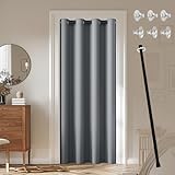 JCyh blickdichter Türvorhang mit Teleskopstange, einfache Montage ohne Bohren, 1 Stück...