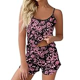 Frauen Casual Herz Print Kurzarm Hemd Bluse Knopf Kurze Hose Set Anzüge besondere Geschenke für...