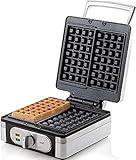 Domo DO9047W/N Waffelautomat (1400 Watt, für extra dicke quadratische belgische / brüsseler...