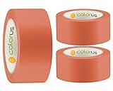3 x Colorus PVC-Schutzband PLUS | Putzband 50 mm x 33 m orange glatt | Klebeband für Innen und...