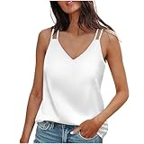 Damen Shirts Ärmellose Sommermode V-Ausschnitt Ärmellos Tops Sexy Spaghettiträger Tunika Damen...