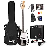 MAX GigKit Bassgitarre Set, E Bass Gitarre, Bass Guitar mit Gitarrenverstärker, Tasche,...