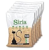 Siria 60 Liter~25,8 Kg (Set 6 Beutel à 10 Liter~4,3 Kg) Katzenstreu Klumpend und Pflanzlich