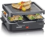 SEVERIN Mini Raclette-Grill für 4 Personen, platzsparend und kompakt, antihaftbeschichtet, 600 W,...