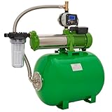 CHM GmbH® Hauswasserwerk 1,5 Kw 100 Liter 8,5 Bar Druck 8400 L/h einstellb. Druckschalter mit LCD...