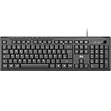 Rii Tastatur Kabelgebunden, PC Tastatur USB, Business Slim Tastatur mit Kabel für Computer, Laptop,...