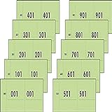 SIGEL 76153 Nummernblock grün, 1000 Bons (Nr. 1-1000, 10,5 x 5,3cm), aus Recyclingpapier, gesamt 10...
