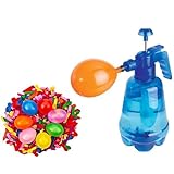 Wasserbomben Füllflasche Mit 500 Luftballons Water & Air Balloon Pumpen Set Wasserbomben Pumpe...