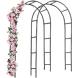 Gardebruk Rosenbogen 2er Set Metall 240x140x37cm Stabil Wetterfest Garten Rankgitter Rankhilfe...