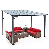 UNIONLINE Aluminium-Pavillon, 3 x 3 m, Wandmontage, Metallmarkisen, Pavillons, Hardtop-Dach,...
