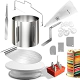 4smile Torten-Zubehör-Set 24 Teile - Tortenring verstellbar hoch 15 cm, Tortenschneider,...