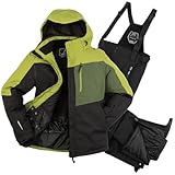 Killtec Herren Skianzug Größe 3XL - aus Skijacke schwarz lime oliv und Skihose schwarz - mit...