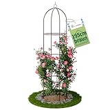 TTL Garden Obelisk Rankhilfe XL 195x40cm braun - Rosen Rankgitter Metall rostfrei für...