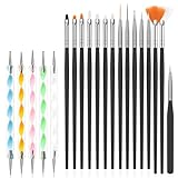 URAQT 20 Stück Nagel Pinsel Set, Nageldesign-Stifte Brush, Acryl Nagel Kunst Pinsel, Nagelbürste...