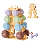 Holz-Hantelständer im A-Rahmen – 4-Etagen Gewichthalter für 3–7-kg Hanteln, Platzsparendes...