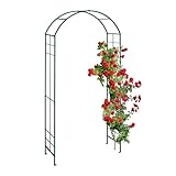 Relaxdays Rosenbogen, Metall, Torbogen Garten, HxBxT: 224 x 110 x 41 cm, Stabiler Rankbogen für...