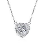 Accessoires Herzketten für Frauen, 1ct -D -Farbe Moissanit Diamond Halskette, Herzheizkettenketten