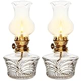 2 Stück Retro Petroleumlampe, 18cm Öllampe Laterne, Öllampen aus glas mit Verstellbarem...