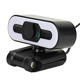 Annadue 4K Webcam mit Integriertem Mikrofon, Hellem Fülllicht, Automatischer Beauty Funktion, USB...