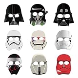 TOPWAYS Star Wars Maske 9 Stück Cartoon Maske Star Wars Party Zubehör, Kinder Masken Verkleidung...