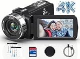 Videokamera 4K Camcorder HD 80MP 30FPS mit IR Nachtsicht, 18X Digitalzoom Webcam Videokamera,...