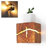 COCOL LED Rissige Holz Wandleuchte Nachtlicht 5W Holz Rissige Wandlampe Nachttischlampe...