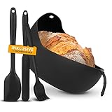 AVIDI 3 in 1 Silikon Brotbackform, set, rund, Rezepte, inkl. Küchenhelfer, für 500g, 750g, 1000g...