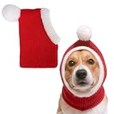 Larfraecy Gestrickte Winter Haustier Weihnachtsmütze,Warme Weihnachtsmütze für Katzen &...