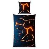 Herding 3D Effekt Bettwäsche-Set, Kopfkissenbezug 80 x 80 cm, Bettbezug 135 x 200 cm, Mit...