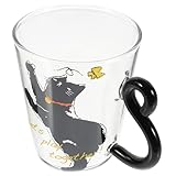 Lurrose Glasbecher mit Katzenmotiv mit Henkel Vielseitige Trinktasse für Kaffee Tee Saft Wasserfest...