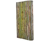 Bambusmatte als Zaun gerollt naturgrün'Bali Big Green' 180x200cm mit 4 bis 5cm Rohre von bambussi