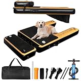 DiDiBirDi Hunde Wasserrampe,Doppelschicht Extra Große Breite Aufblasbare Wasserrampe Pool Leiter,...