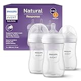 Philips Avent Natural Response Babyflasche mit 260 ml mit Saugern für mittleren Nahrungsfluss...