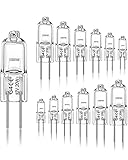 Jaenmsa 12er Pack G4 Halogenglühbirne 20W 12V 2700K 2 Pin klare Kapsellampen für Dunstabzugshauben...