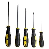 Kreuzschlitz-Schraubendreher-Set mit magnetischen Spitzen, weicher ergonomischer Griff von Standard-...