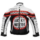 Kinder Bikerjacke in schwarz/weiß, Motorradjacke, Racing Jacke (M)