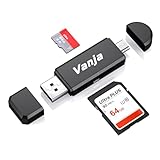 Vanja SD Kartenleser, Micro USB zu Micro SD Card Reader Adapter, Kartenlesegerät für SDXC, SDHC,...
