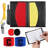 Schiedsrichter Set, Schiedsrichter Karten Fußball mit PVC Rote Gelbe Karte, Schiedsrichter Pfeife,...