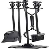 Generisch 5-teiliges Kaminbesteck-Set, Schürhaken, Schaufel und Zange, für Steinofen, Feuerstelle...