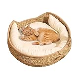 Katzenbett – gewebtes Katzennest mit weichem Kissen und Kissen, ganzjährig gewebt,...
