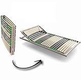 Lattenrost 140x200 cm mit VERSTELLBAREM Kopfteil, mit 28 Leisten in 7 Zonen Härtegrad EINSTELLBAR...